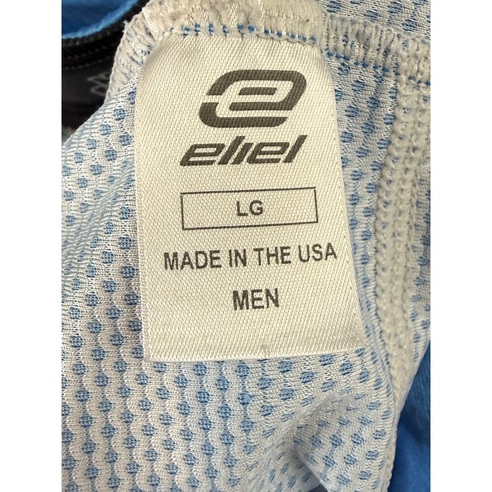 Eliel Men's Blue Full-Zip Cycling Road Mountain Bike Jersey Short Sleeve Size L - Picture 4 of 6